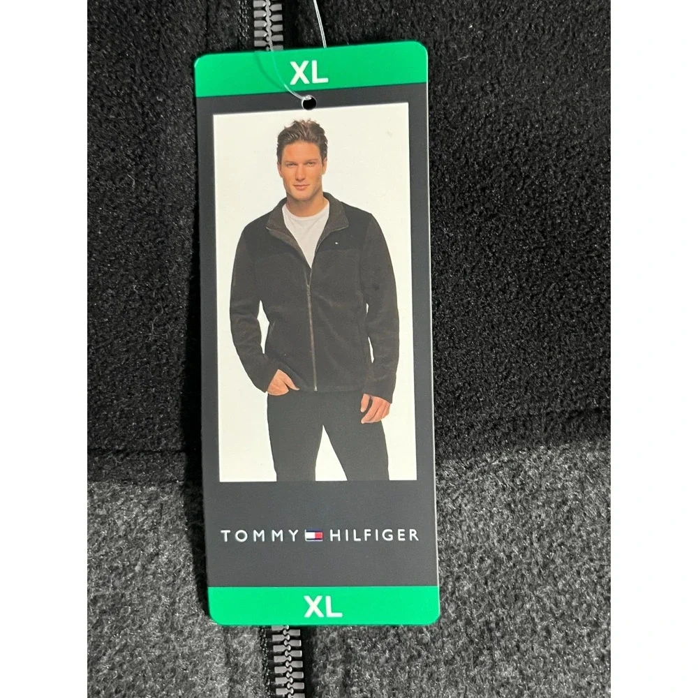 Tommy‎ Hilfiger Colorblock Fleece Jacket Men's XL – Charcoal/Black – NWT